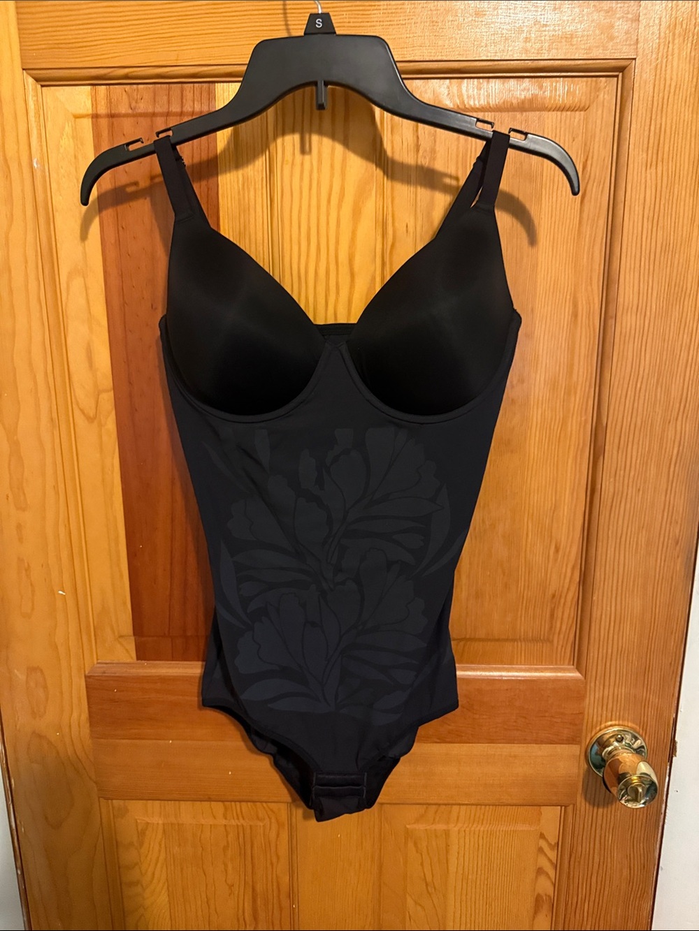 Black Shapewear Bodysuit with Underwire Support